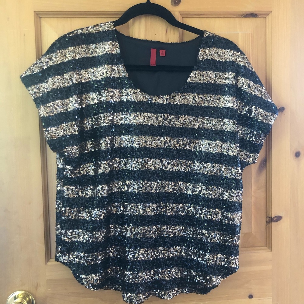 5/48 Black Gold Sequin Stripe T-Shirt